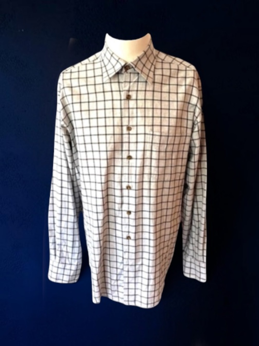 SCOTT BARBER LIGHT COTTON FLANNEL SHIRT SIZE MEDIUM